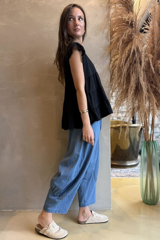 Classic Cotton Smock Tee Black